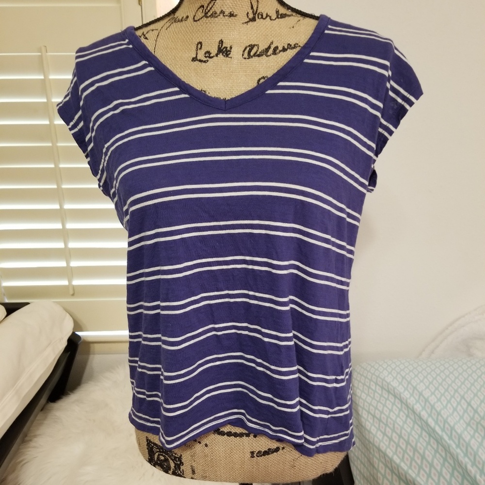Striped top with open back